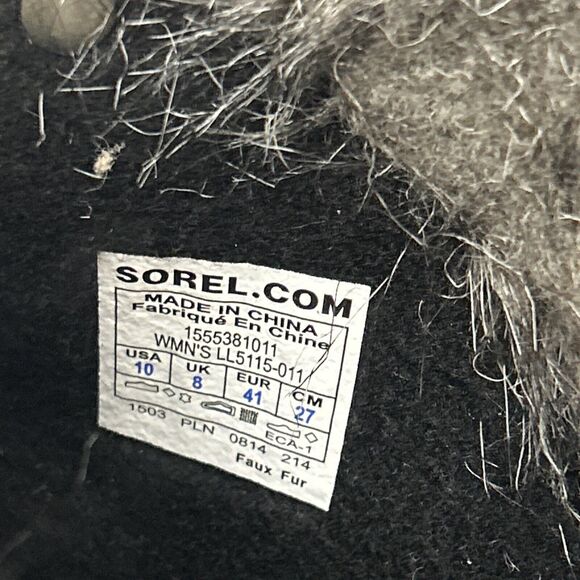 Sorel Womens Joan of Arctic Black Waterproof Leather Snow Boots LL5115-011 Sz 10 - Picture 8 of 13